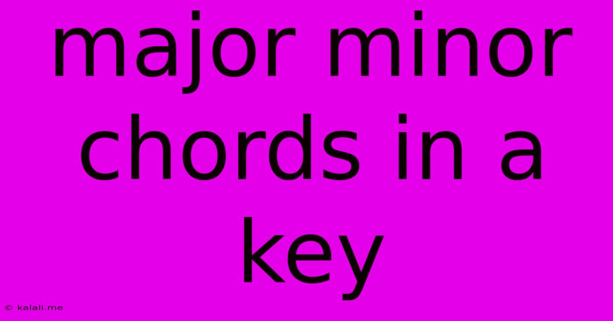 Major Minor Chords In A Key