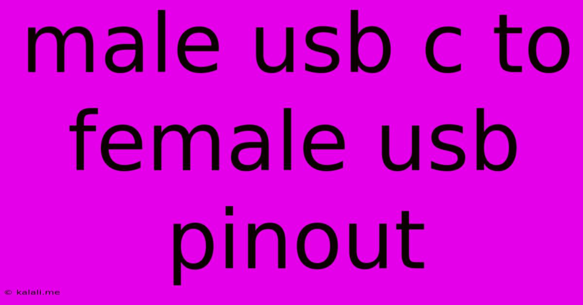 Male Usb C To Female Usb Pinout