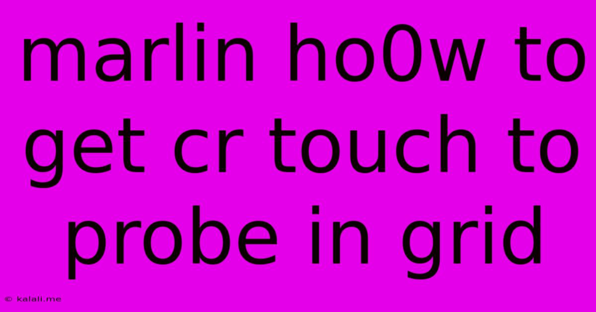 Marlin Ho0w To Get Cr Touch To Probe In Grid