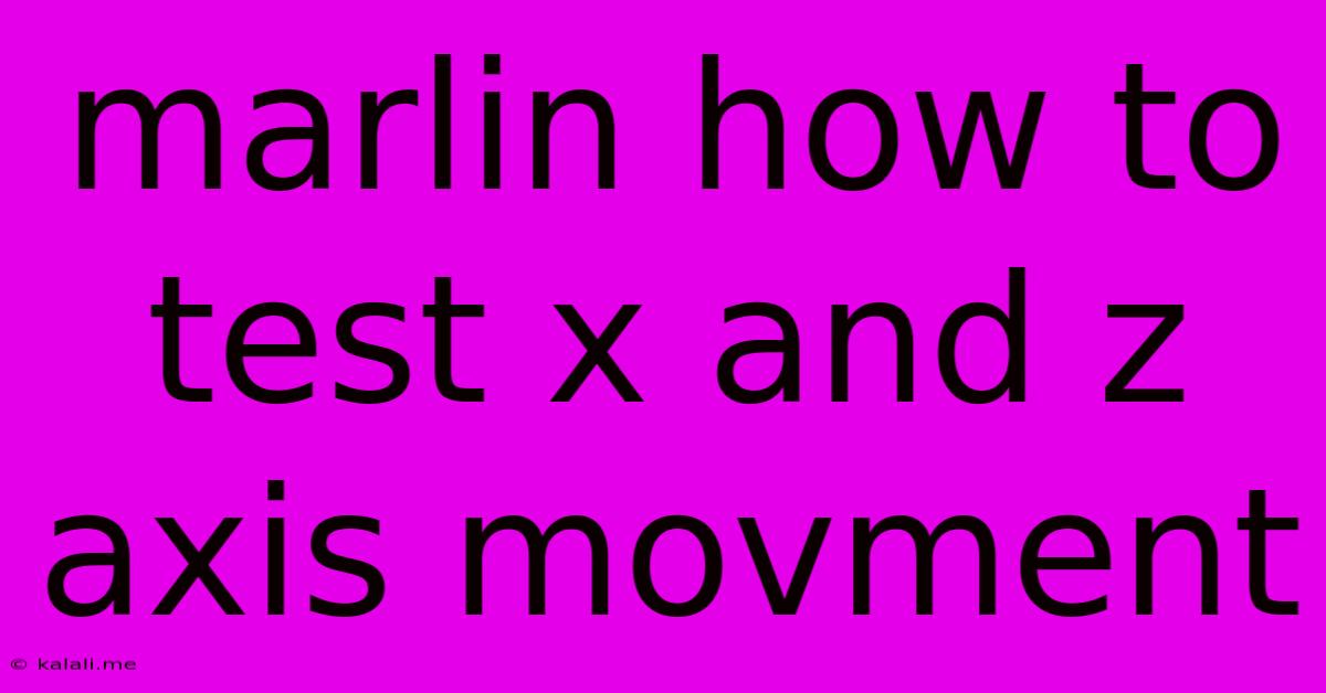 Marlin How To Test X And Z Axis Movment