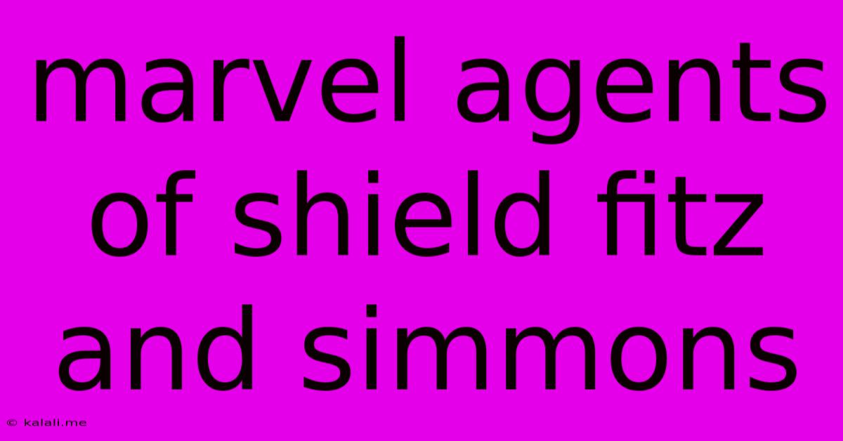 Marvel Agents Of Shield Fitz And Simmons