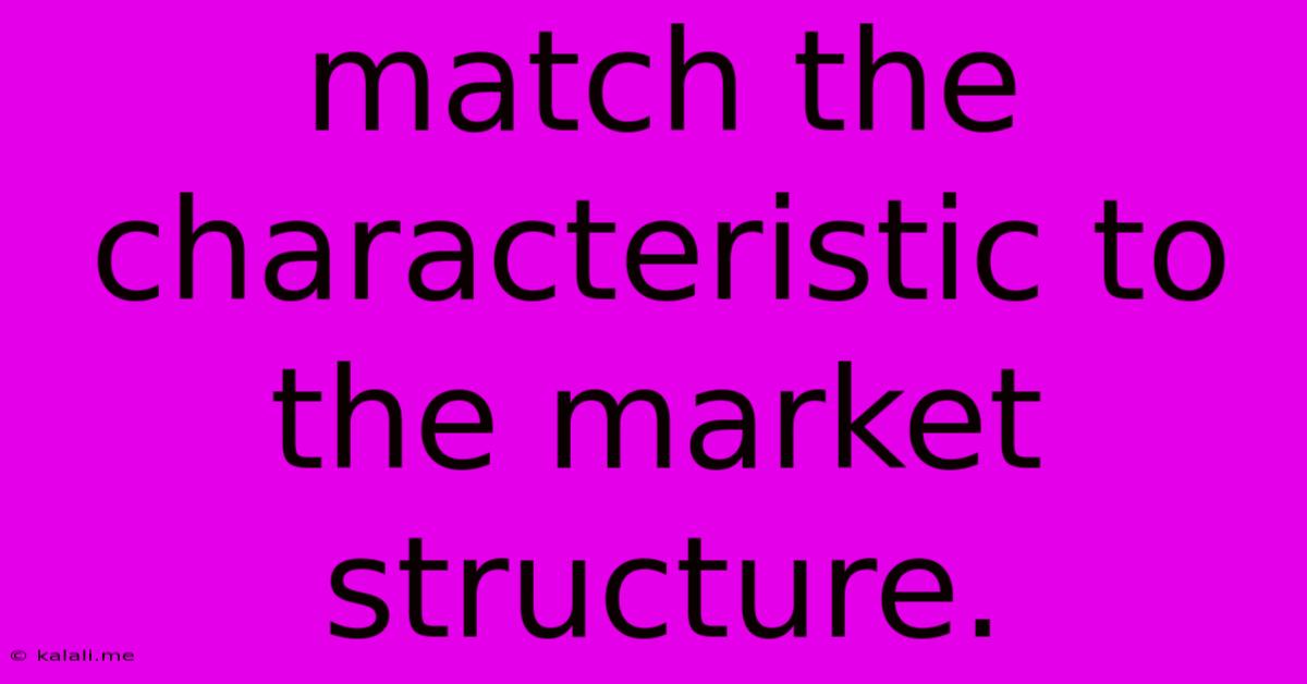 Match The Characteristic To The Market Structure.