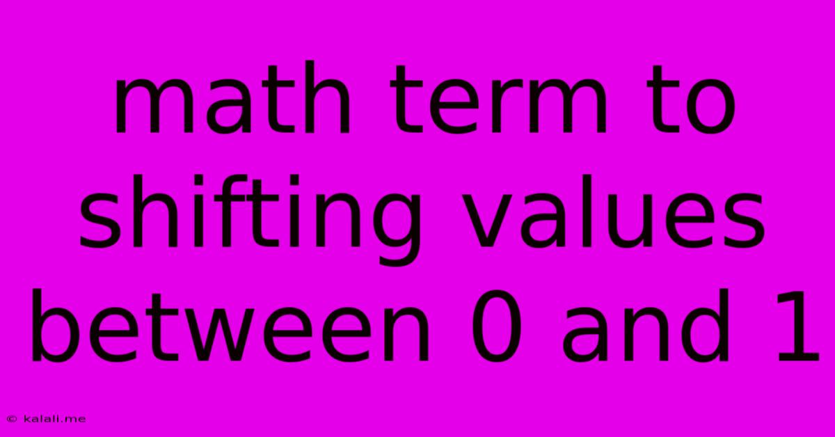 Math Term To Shifting Values Between 0 And 1