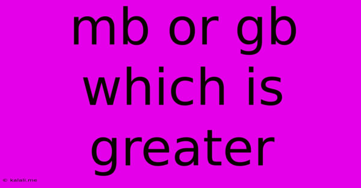 Mb Or Gb Which Is Greater