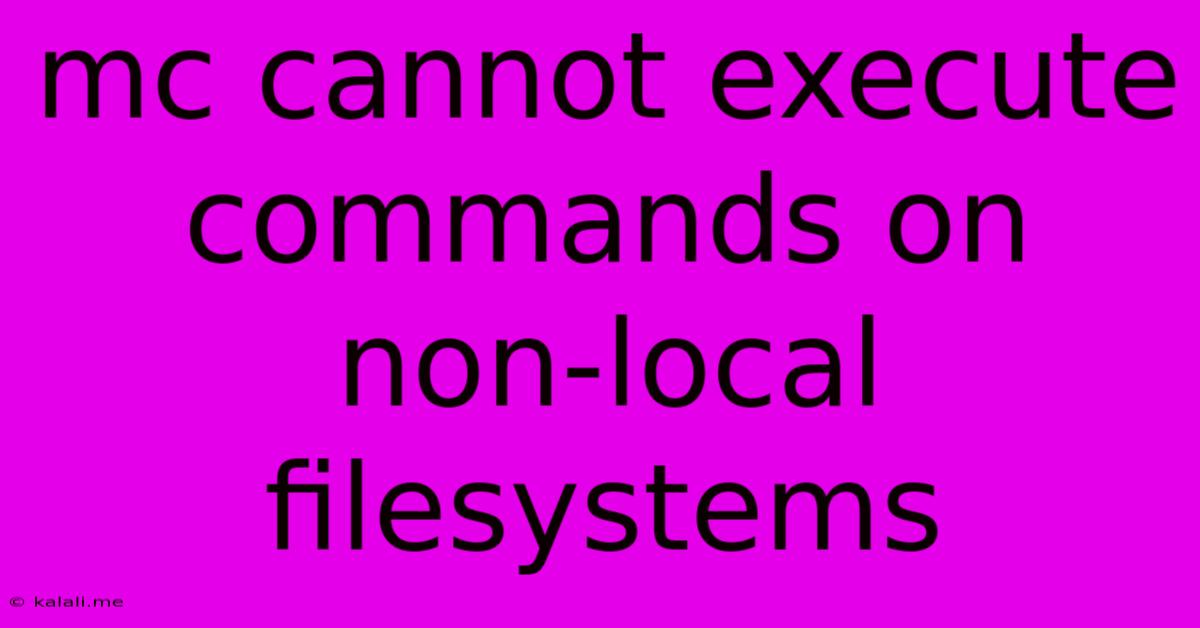 Mc Cannot Execute Commands On Non-local Filesystems