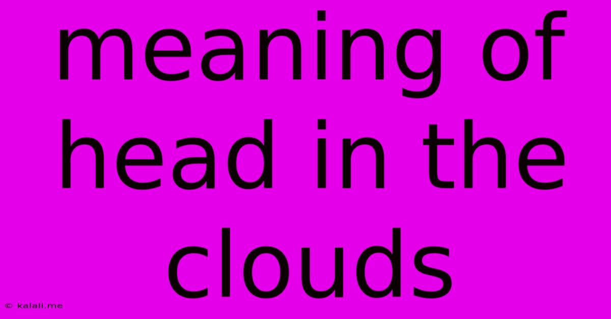 Meaning Of Head In The Clouds
