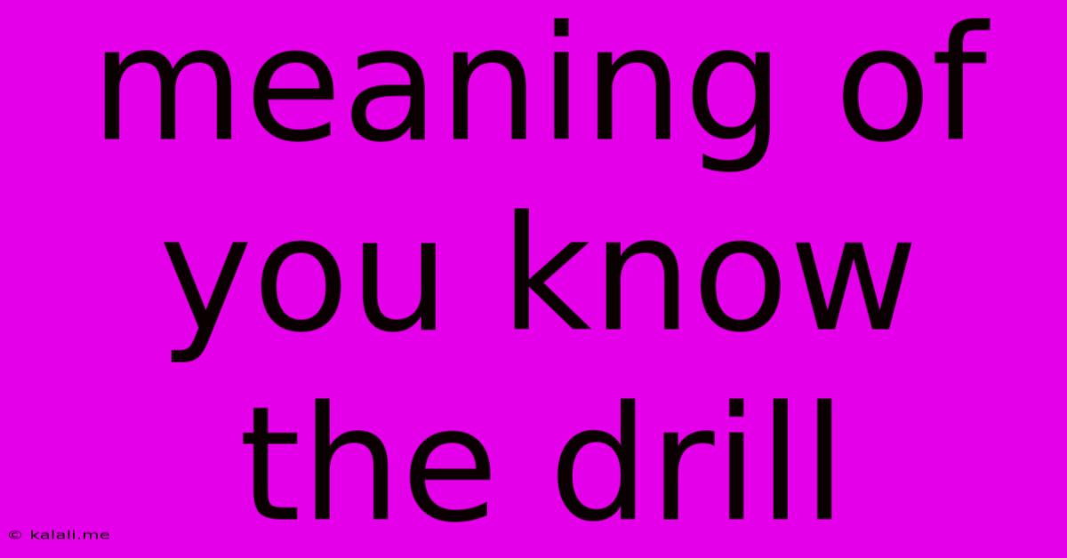 Meaning Of You Know The Drill