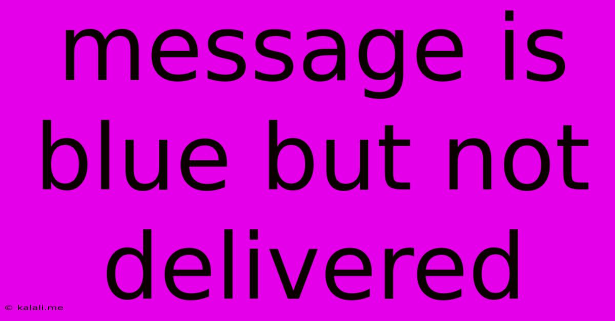 Message Is Blue But Not Delivered