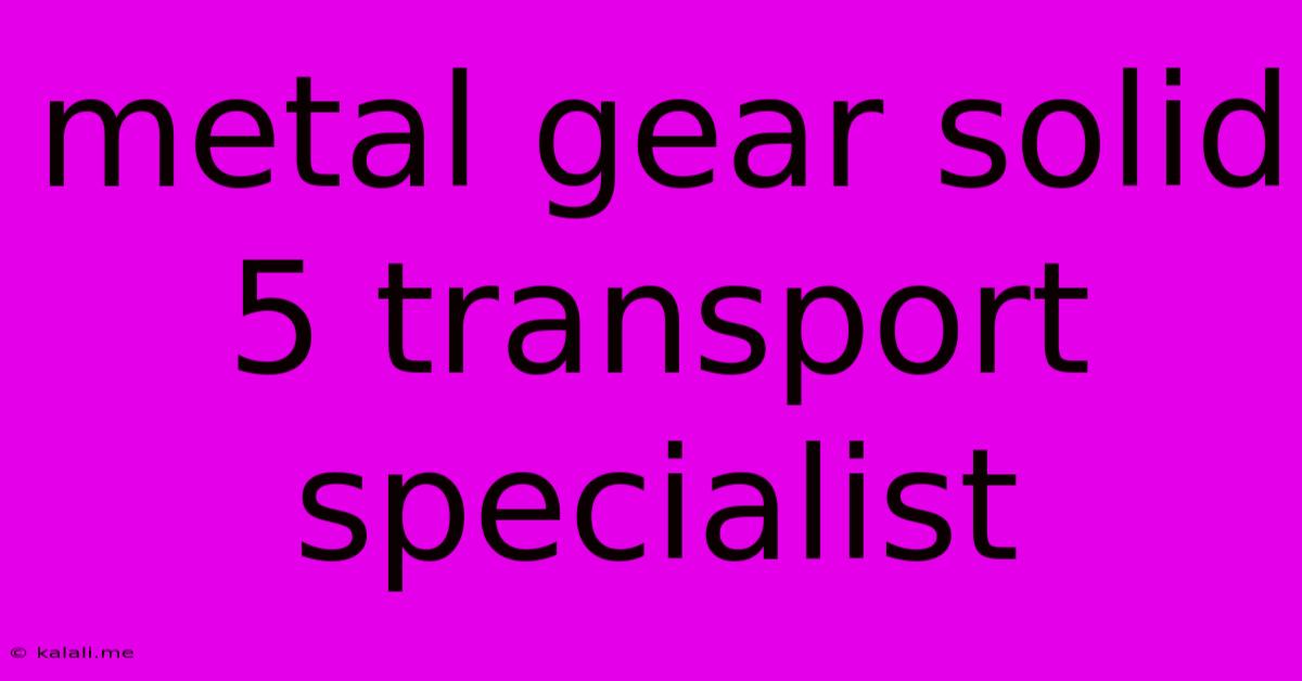Metal Gear Solid 5 Transport Specialist