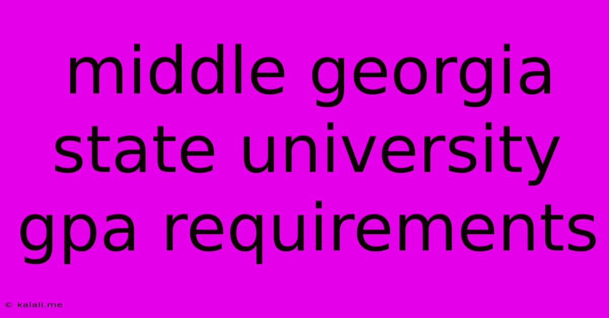 Middle Georgia State University Gpa Requirements