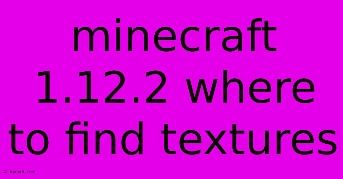 Minecraft 1.12.2 Where To Find Textures