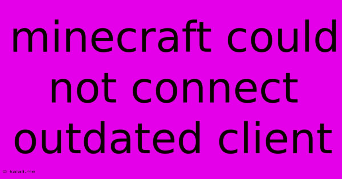 Minecraft Could Not Connect Outdated Client