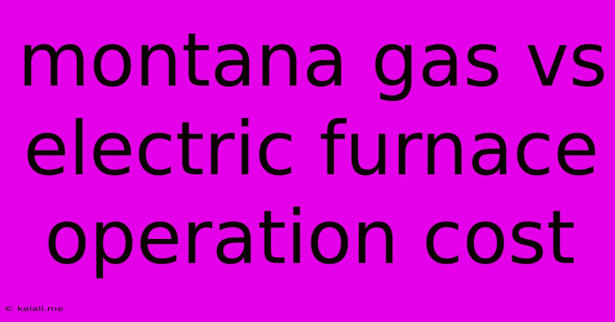 Montana Gas Vs Electric Furnace Operation Cost