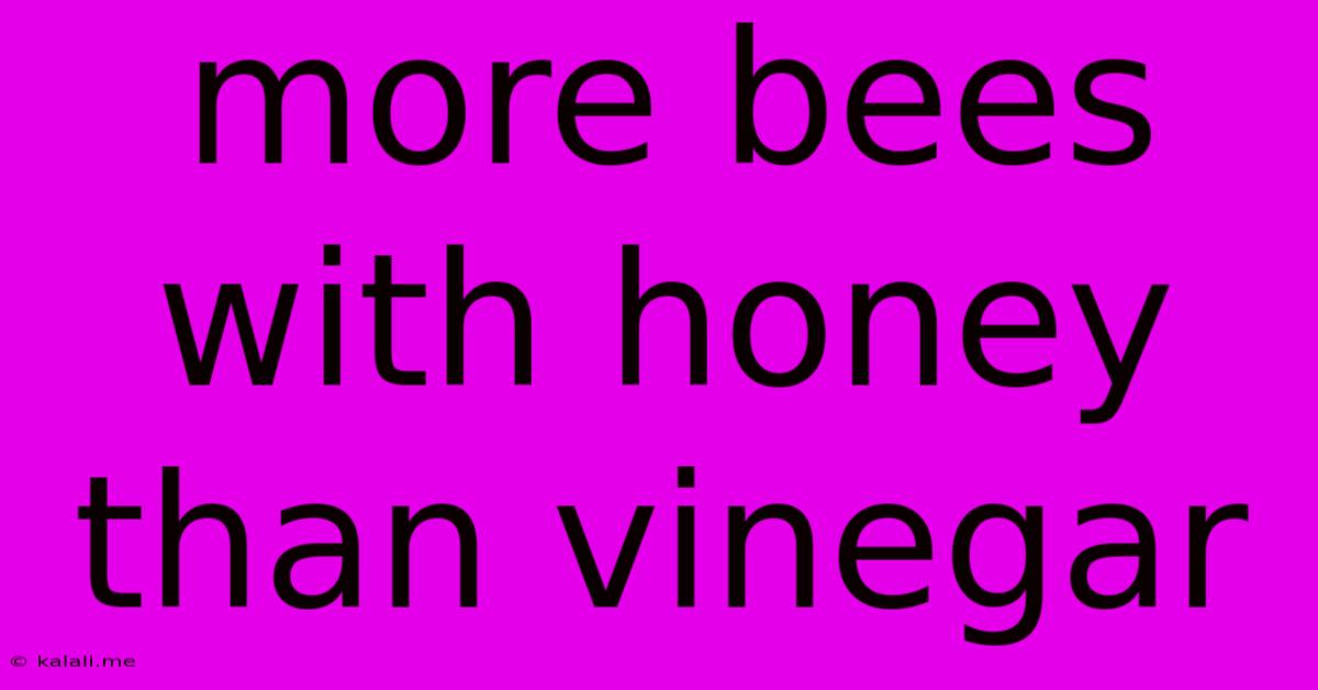 More Bees With Honey Than Vinegar
