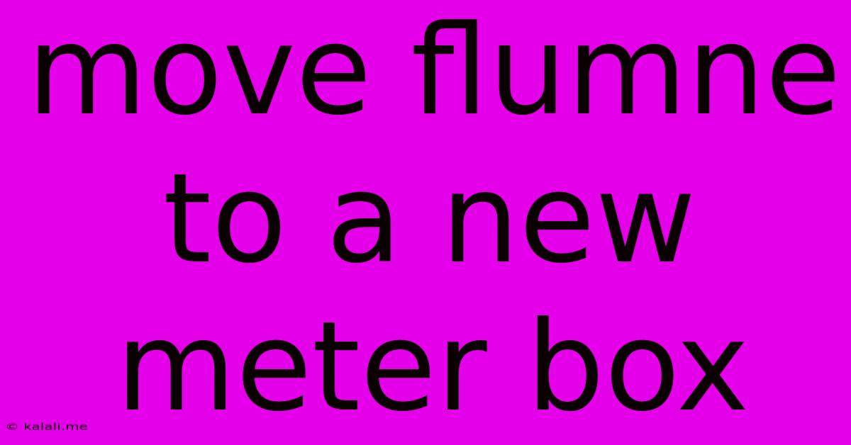 Move Flumne To A New Meter Box