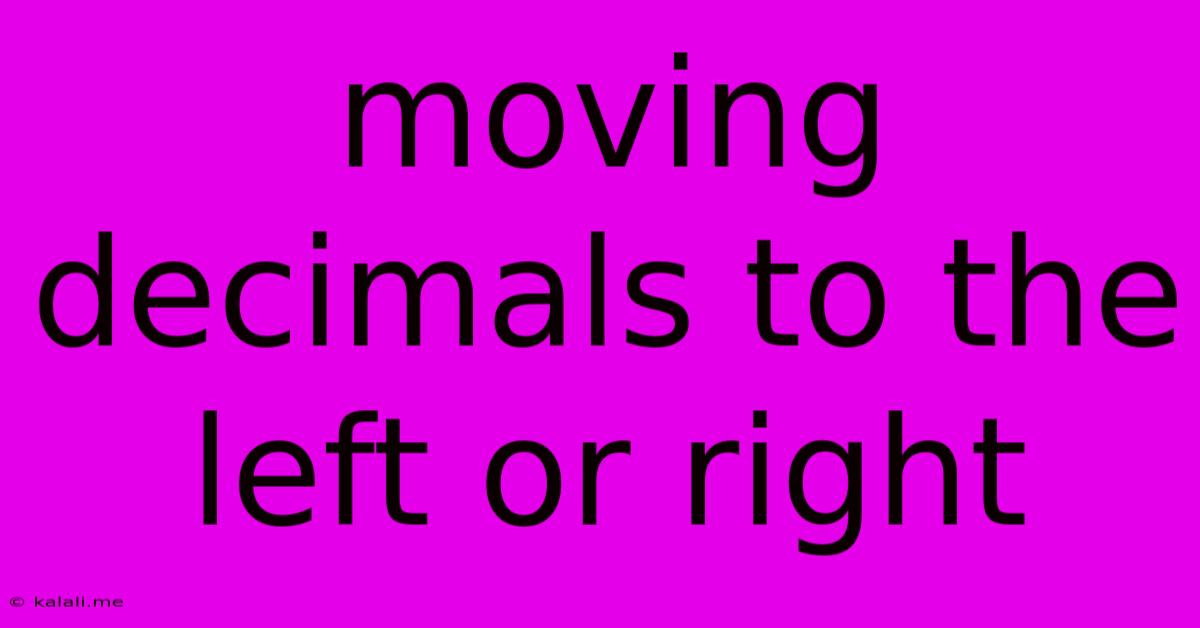 Moving Decimals To The Left Or Right