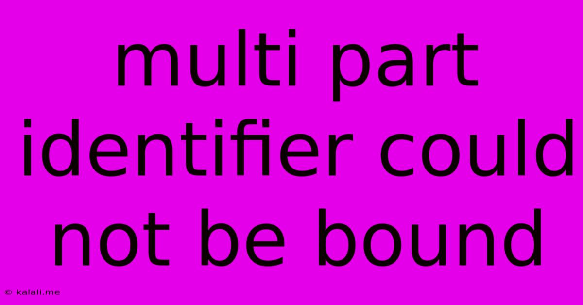 Multi Part Identifier Could Not Be Bound