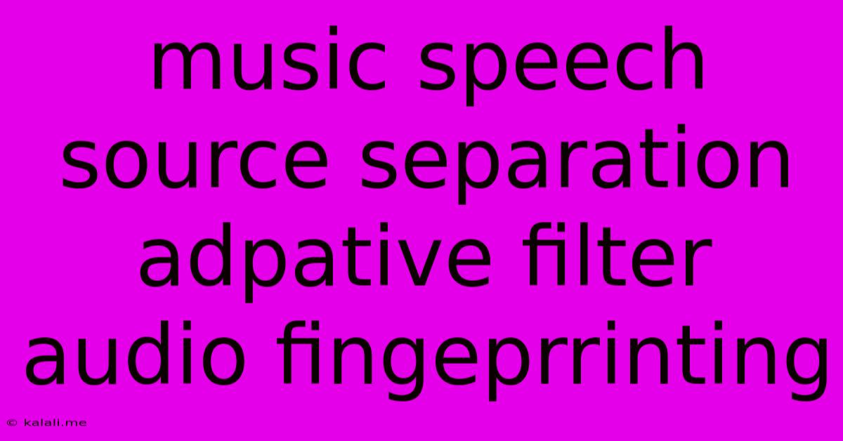 Music Speech Source Separation Adpative Filter Audio Fingeprrinting