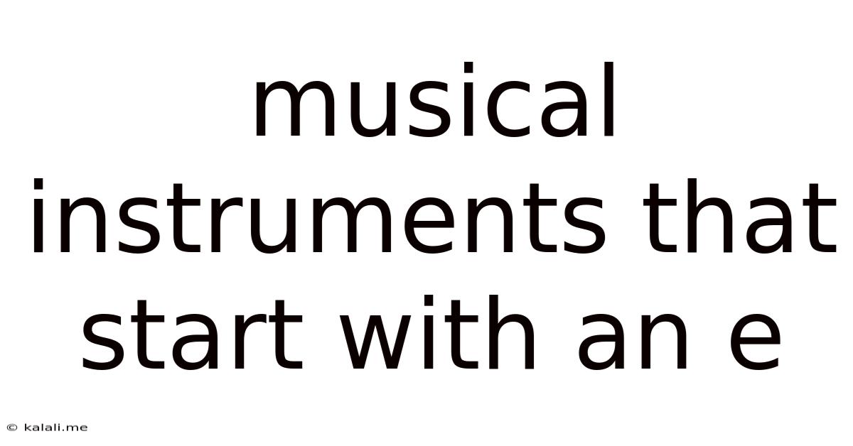 Musical Instruments That Start With An E