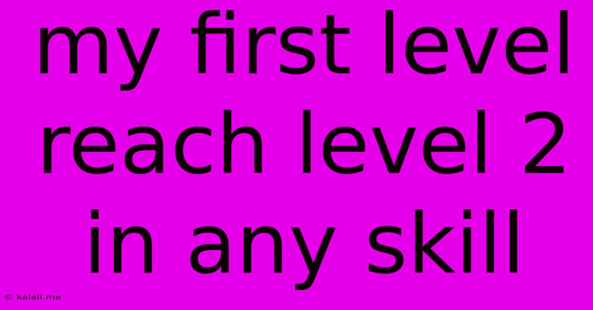 My First Level Reach Level 2 In Any Skill