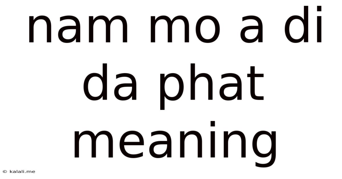 Nam Mo A Di Da Phat Meaning