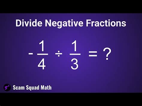 Negative Fraction Divided By Negative Fraction