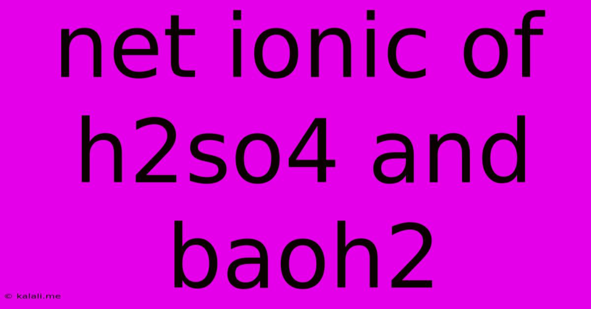 Net Ionic Of H2so4 And Baoh2