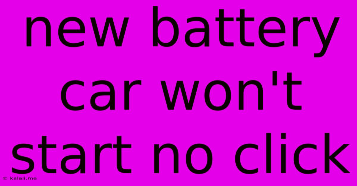 New Battery Car Won't Start No Click