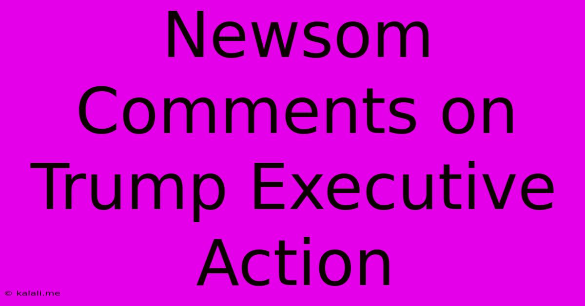 Newsom Comments On Trump Executive Action