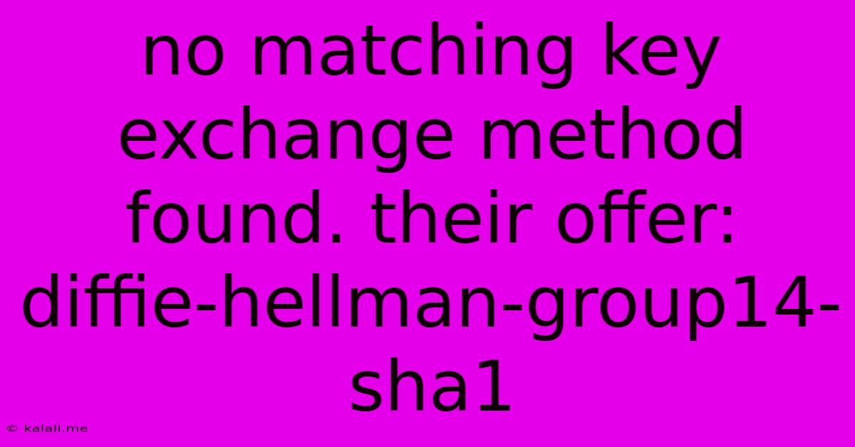 No Matching Key Exchange Method Found. Their Offer: Diffie-hellman-group14-sha1