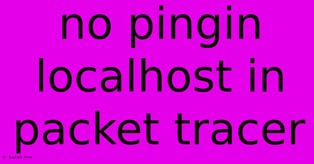 No Pingin Localhost In Packet Tracer