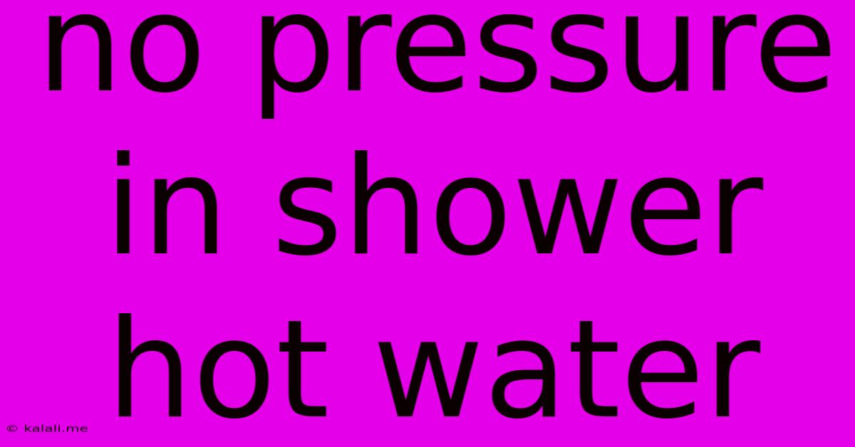 No Pressure In Shower Hot Water