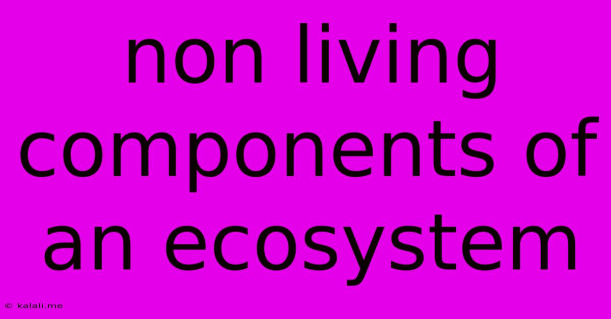 Non Living Components Of An Ecosystem