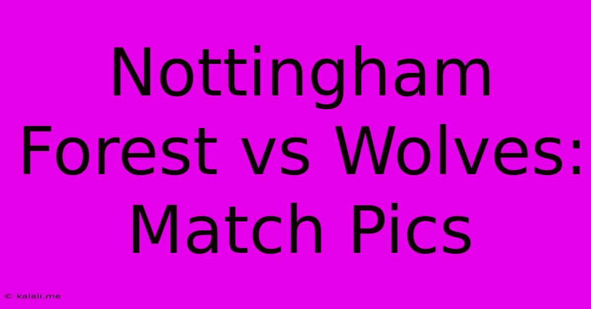 Nottingham Forest Vs Wolves: Match Pics