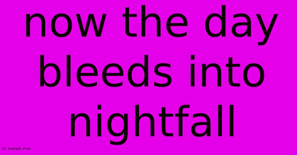 Now The Day Bleeds Into Nightfall