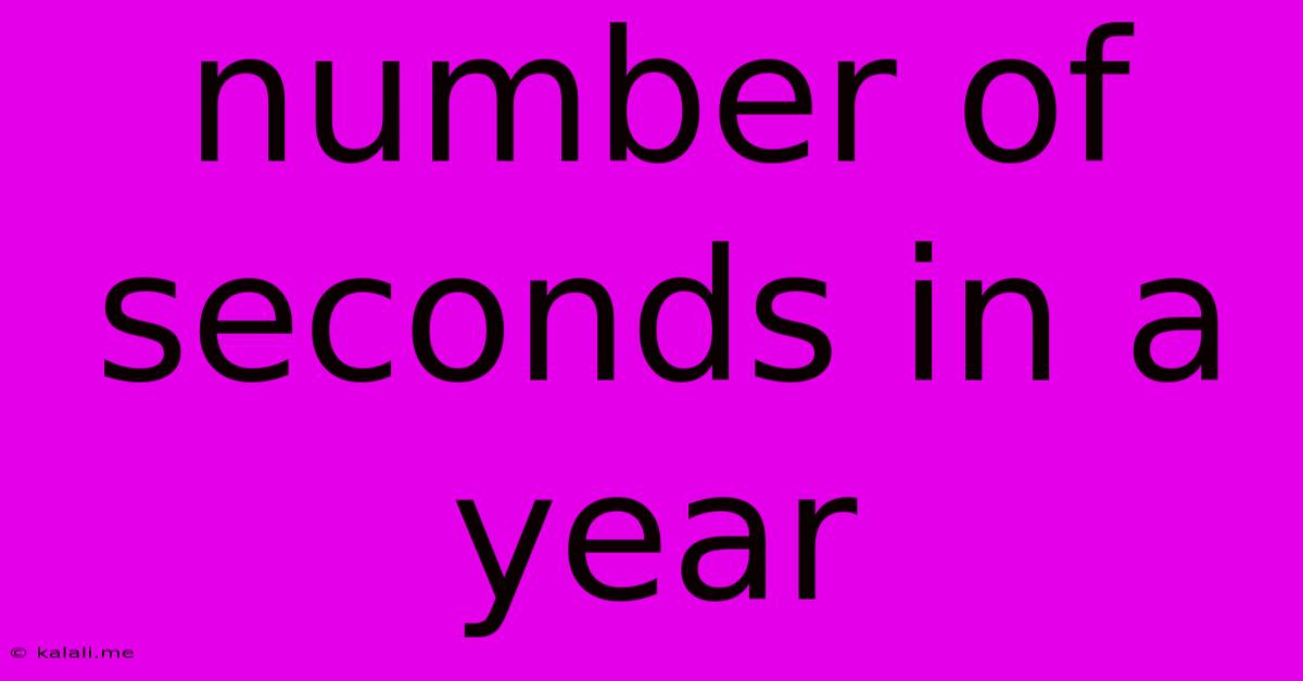 Number Of Seconds In A Year