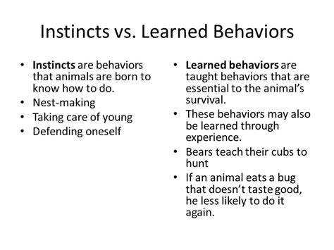 Observable Behaviors Include Both Learned Behaviors And Instinctive Behaviors