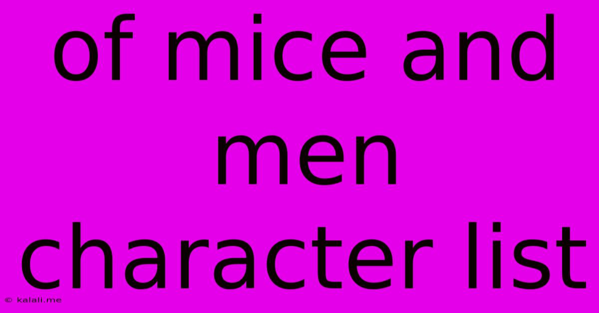 Of Mice And Men Character List