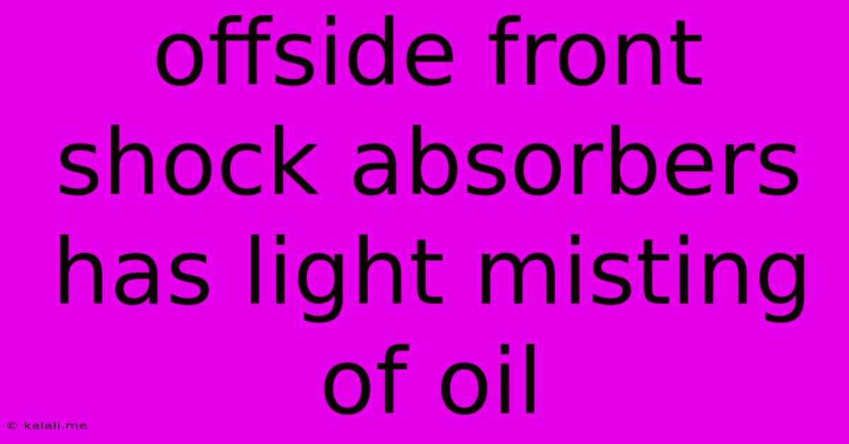 Offside Front Shock Absorbers Has Light Misting Of Oil