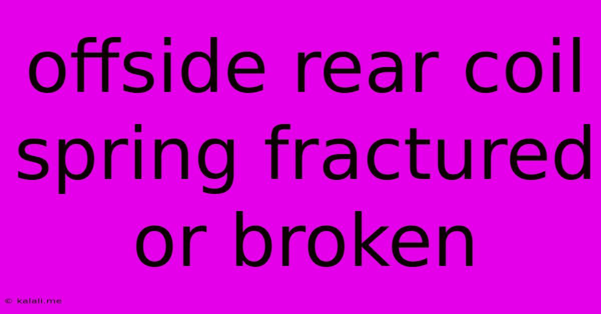 Offside Rear Coil Spring Fractured Or Broken