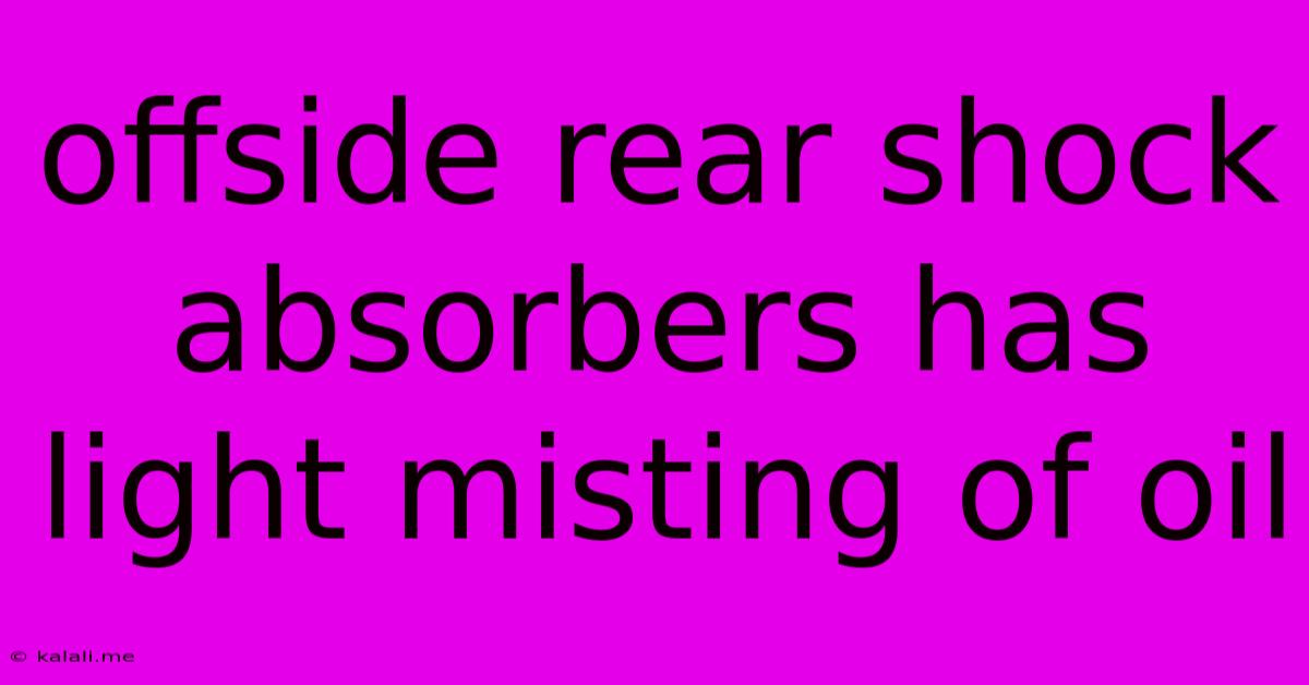 Offside Rear Shock Absorbers Has Light Misting Of Oil