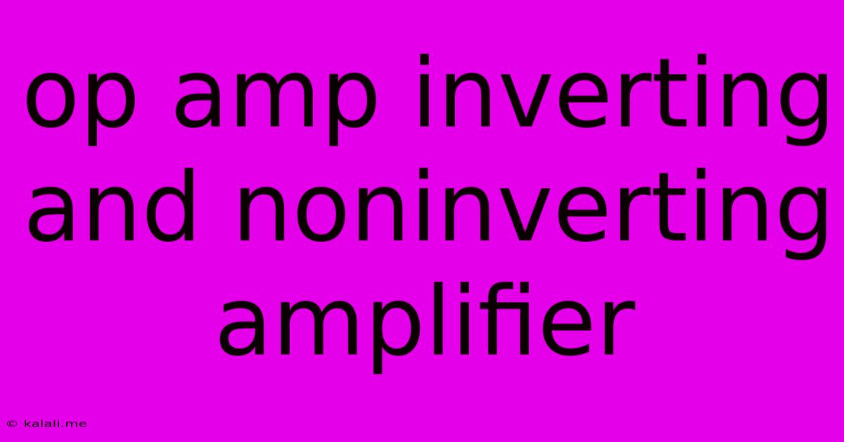 Op Amp Inverting And Noninverting Amplifier
