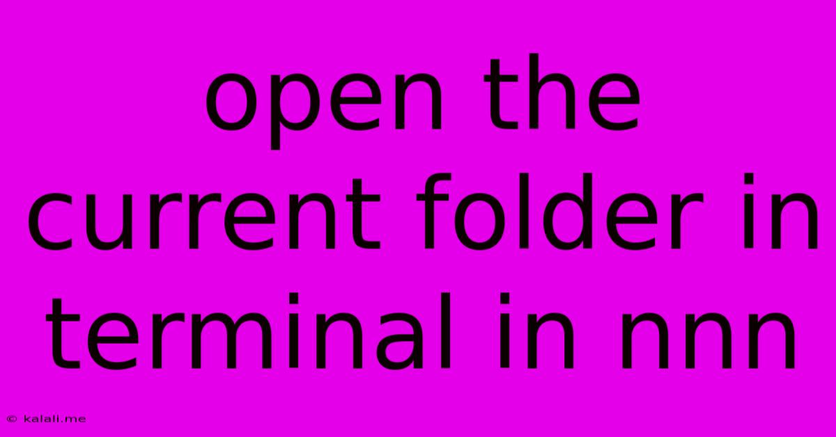 Open The Current Folder In Terminal In Nnn