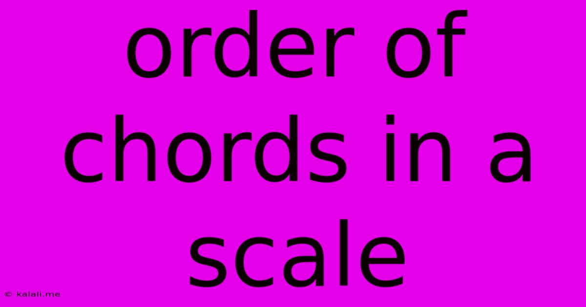 Order Of Chords In A Scale