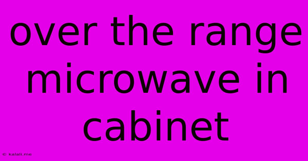 Over The Range Microwave In Cabinet