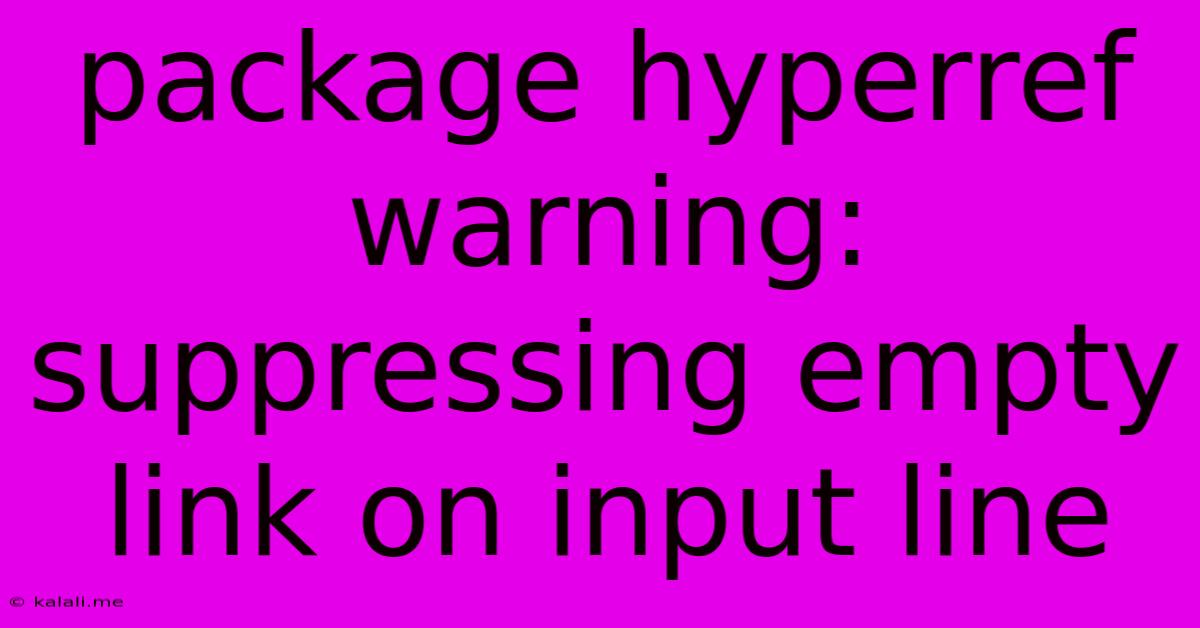 Package Hyperref Warning: Suppressing Empty Link On Input Line