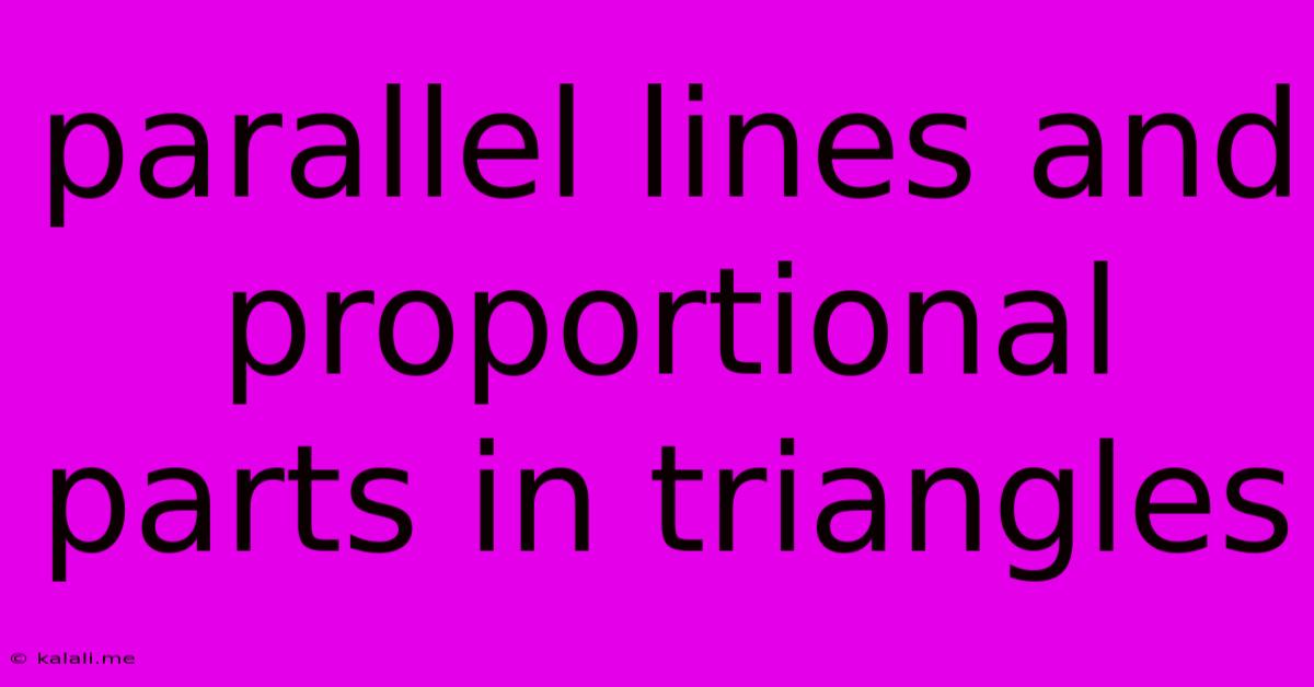 Parallel Lines And Proportional Parts In Triangles
