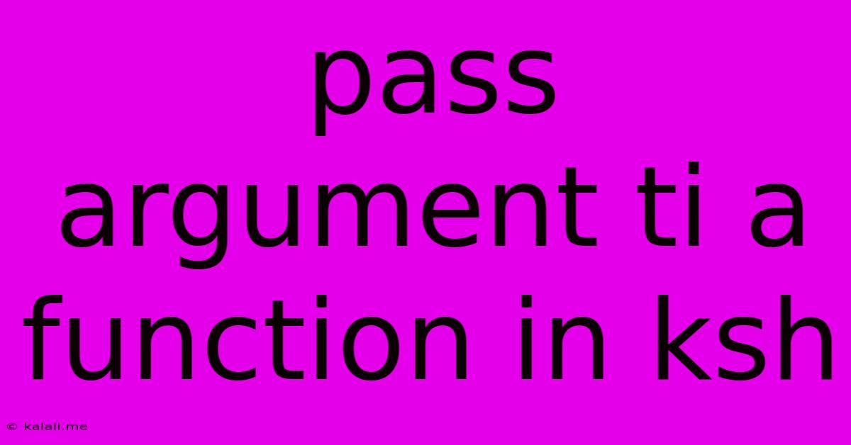 Pass Argument Ti A Function In Ksh
