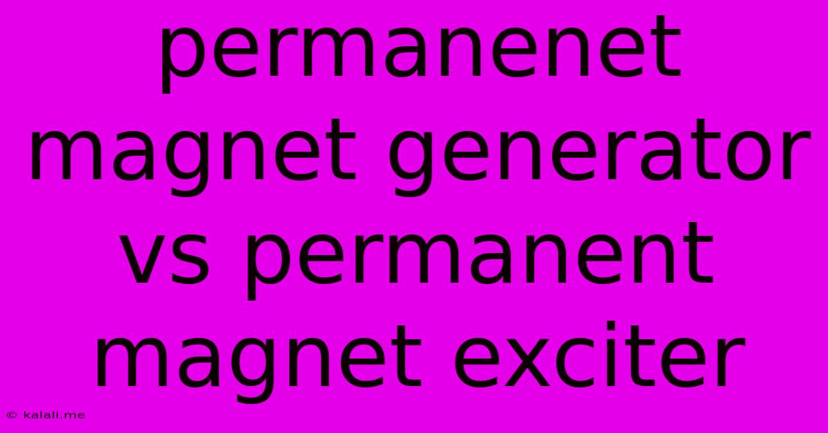 Permanenet Magnet Generator Vs Permanent Magnet Exciter