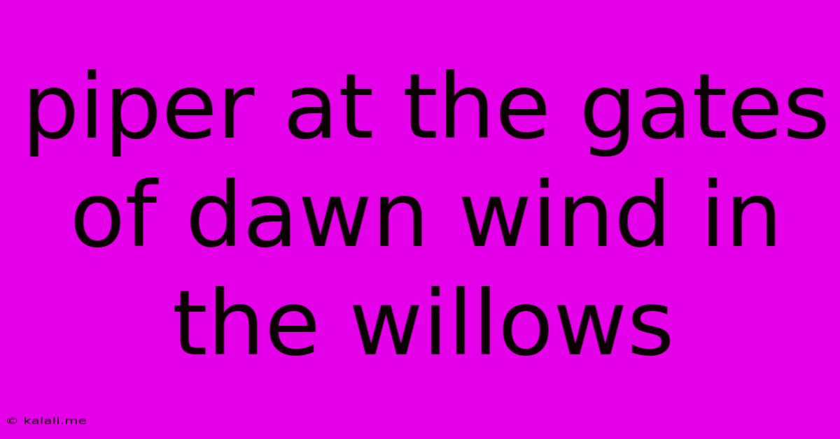 Piper At The Gates Of Dawn Wind In The Willows